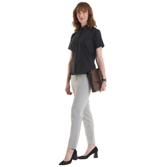 Uneek Ladies Oxford Blouse Short Sleeve